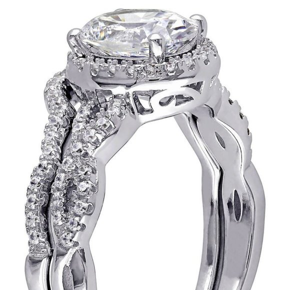 Engagement Ring Sterling Silver Cubic Zirconia Size 7 - Picture 12 of 16